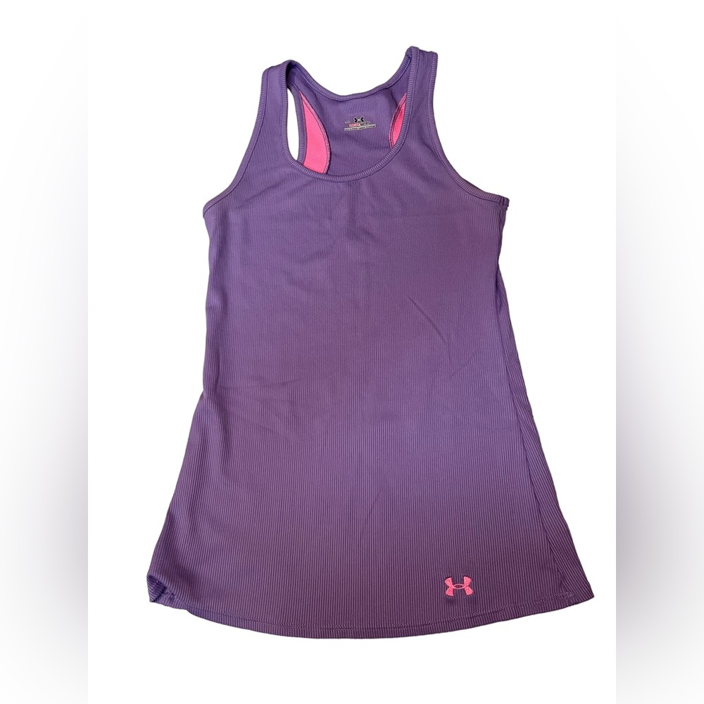 2 Women’s Under Armour Heat Gear Ribbed Stretch Tank Tops Size M Medium